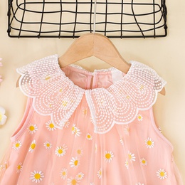 2022 New Summer Girls Pink Daisy Sleeveless Vest Dresspicture10