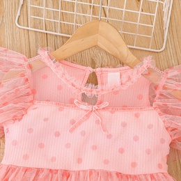 2022 Summer Pink Dress Little Girl Princess Dress Tulle Skirtpicture11