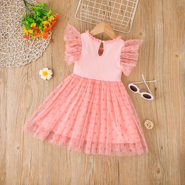 2022 Summer Pink Dress Little Girl Princess Dress Tulle Skirtpicture12