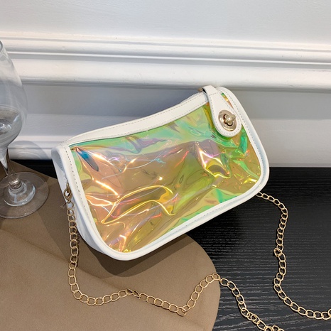 Moda verano pequeño cuadrado Casual PVC mujeres transparente Jelly Color Beach Chain Bag's discount tags
