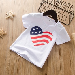 Children Boys Summer New Heart Shape Printed Solid Color ShortSleeved Casual Tshirtpicture1