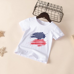 Children Boys Summer New Irregular Pattern Print Solid Color ShortSleeved Casual Tshirtpicture6