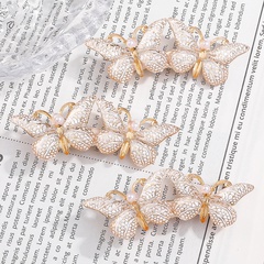 Women'S Fashion Butterfly Alloy Hair Accessories Stoving Varnish Artificial Pearl Hair Clip 1 Set