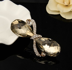 new fashion Bow water drop shape Rhinestone golden Hair clip