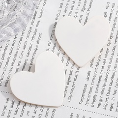 Fashion Simple Solid Color White Summer Heart-Shaped Hairpin