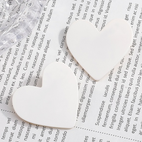 Fashion Simple Solid Color White Summer Heart-Shaped Hairpin's discount tags