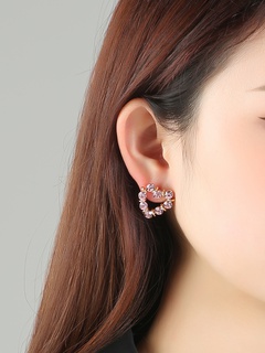 925 Silver Needle Simple and Popular Love Heart Stud Earrings Female Korean Fashion Sweet All-Match Temperament Earrings