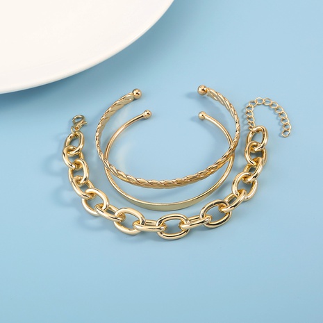 New Fashion Open C-Type Women's Alloy Bracelet 3-Piece Set's discount tags