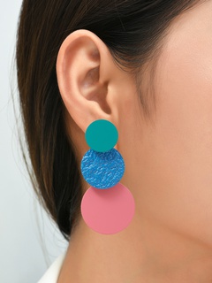 Geometrische Konkav-Konvexen Farbe Passenden runde Scheibe Ohrringe