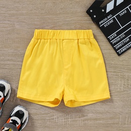 Childrens Summer Casual Aircraft Printed Striped Top Solid Color Shorts Suitpicture6