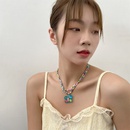 Neue stil einfache Bunte Perlen DoppelSchicht Schmetterling Anhnger Halskettepicture7