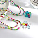 Neue stil einfache Bunte Perlen DoppelSchicht Schmetterling Anhnger Halskettepicture8