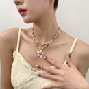Neue stil einfache Bunte Perlen DoppelSchicht Schmetterling Anhnger Halskettepicture11