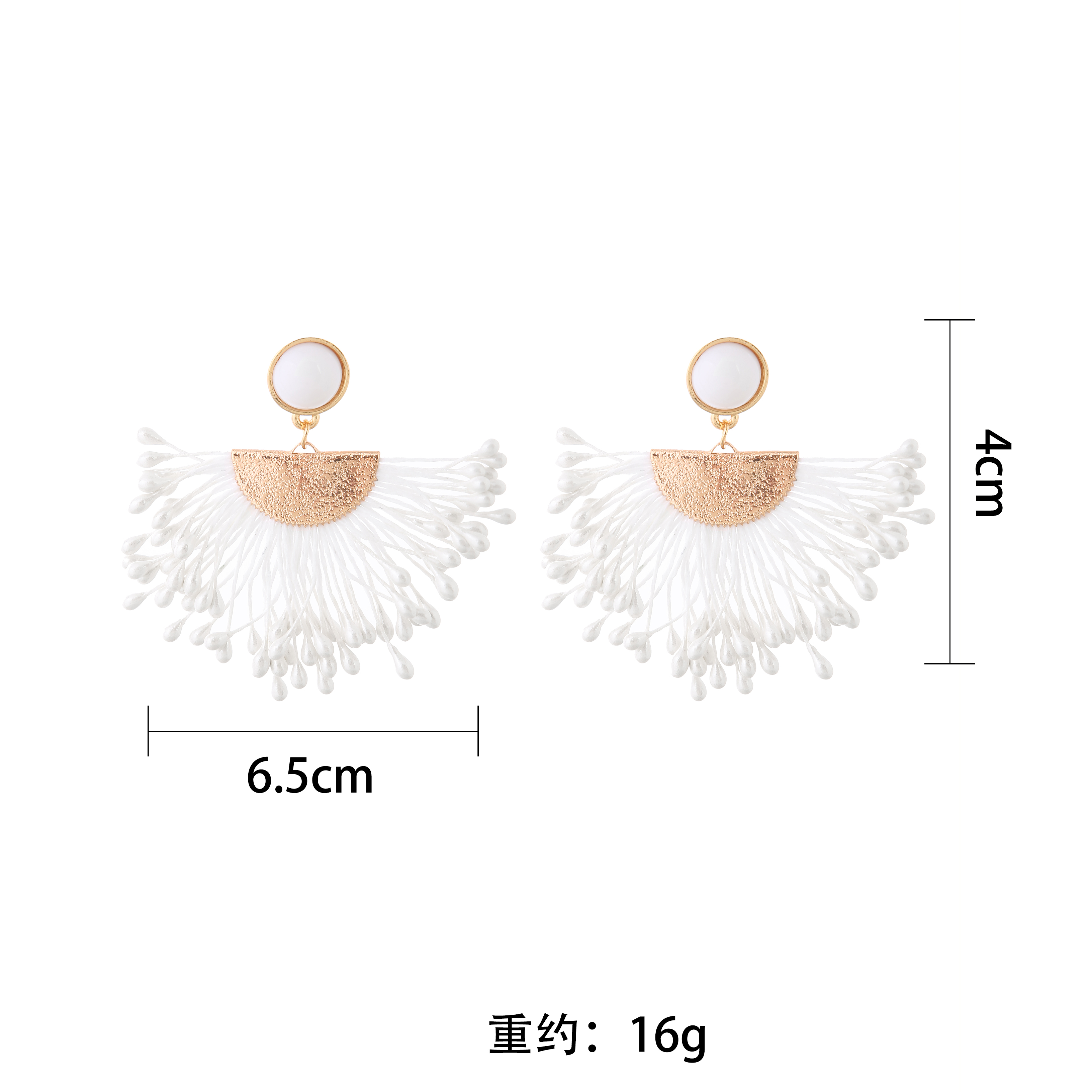 Europische und amerikanische grenz berschreitende neue hand gefertigte Reis perlen Quaste Ohrringe Mode Persnlichkeit getrocknete Blumen Blumen Anhnger Ohrringepicture3