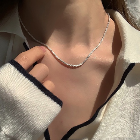 Fashion Simple Starry Thin Clavicle Chain Sparkling Nude Choker Women's discount tags