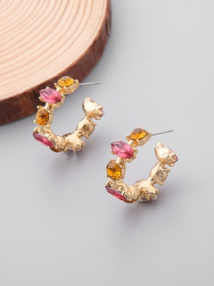 South Korea Dongdaemun Fashion Crystal Zircon Eardrop Earring New Trendy Cold Wind Net Red 925 Silver Pin Earrings Female