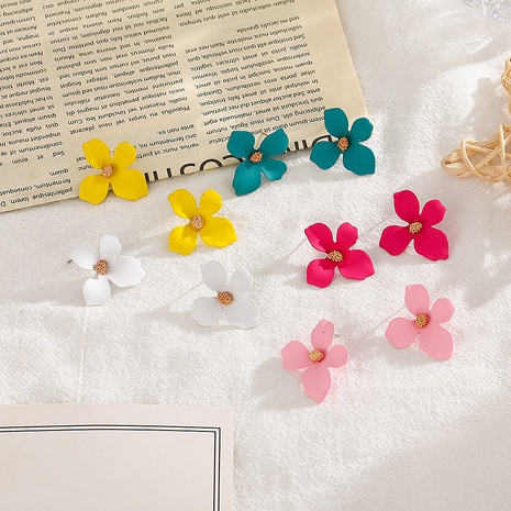 New Style Candy Color Flower Women Irregular Stud Earrings's discount tags