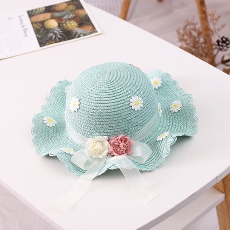 Summer Baby Daisy Flower Sticker Bow Ribbon Sun Hat's discount tags
