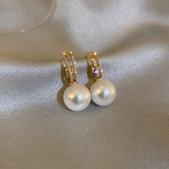 Fashion Simple Geometric Shape Women's Pearl Ear Stud Alloy Earrings