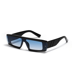 2022 nueva moda gafas de sol cuadradas de una pieza con remache de pierna ancha Hip Hop