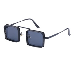Fashion Steampunk Metal Hollow Square Frame Sun-Resistant Sunglasses