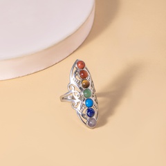 Seven Colors Rough Stone Fashion Hollow Natural Gemstone Charla Ring