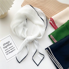 Mode Einfarbig Dünne Kleine Platz Handtuch Silk frauen Schal 70*70