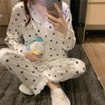 Pijama de Color slido de mujer de encaje delgado de dos piezas conjunto de manga largapicture20