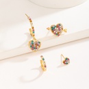 new style heart shape inlaid color rhinestone alloy pendant earrings setpicture7