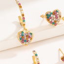 new style heart shape inlaid color rhinestone alloy pendant earrings setpicture6