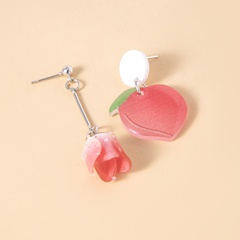 Fashion Cute Peach Rose Pendant New Acrylic Earrings