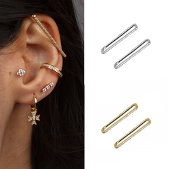 new style hollow geometric copper gold-plated Non-Pierced Ear Bone Clip Earrings
