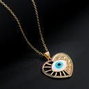 Fashion Oil Dripping Devils Eye Pendant Plated Real Gold Inlaid Color Zirconium Copper Necklacepicture9