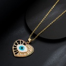 Fashion Oil Dripping Devils Eye Pendant Plated Real Gold Inlaid Color Zirconium Copper Necklacepicture8