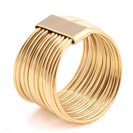 Fashion Creative 18K Gold Plated Titanium Steel Wire Ring's discount tags