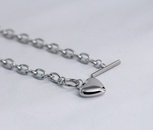 Pulsera de hebilla OT de cadena cruzada con colgante de corazn de acero titanio Simple de modapicture16