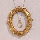Mode Anhnger Frauen berzog 18K Gold Oval Shell Sonne Anhnger Edelstahl Halskettepicture13