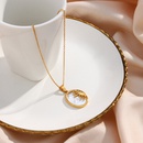 Mode Anhnger Frauen berzog 18K Gold Oval Shell Sonne Anhnger Edelstahl Halskettepicture12