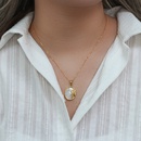 Mode Anhnger Frauen berzog 18K Gold Oval Shell Sonne Anhnger Edelstahl Halskettepicture11