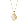 Mode Anhnger Frauen berzog 18K Gold Oval Shell Sonne Anhnger Edelstahl Halskettepicture15