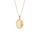 Mode Anhnger Frauen berzog 18K Gold Oval Shell Sonne Anhnger Edelstahl Halskettepicture10