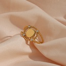 Anillo de acero inoxidable Diamante de cuatro esquinas dorado de 18K chapado Retro de moda para mujerpicture11