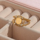 Anillo de acero inoxidable Diamante de cuatro esquinas dorado de 18K chapado Retro de moda para mujerpicture12