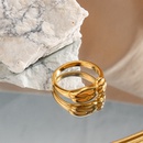 Mode Einfache Geometrische berzogene 18K Gold Edelstahl Ringpicture10
