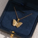 Neue Mode 18K Gold berzogene Intarsien Zirkon Schmetterling Anhnger Edelstahl Halskettepicture11