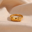 Mode Einfache Geometrische berzogene 18K Gold Edelstahl Ringpicture8