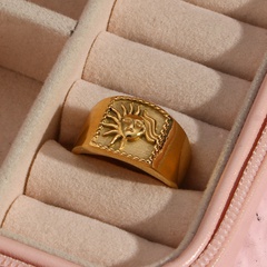 Mode Retro Überzogene 18K Gold Casting Sonne Edelstahl Ring