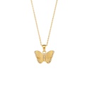 Neue Mode 18K Gold berzogene Intarsien Zirkon Schmetterling Anhnger Edelstahl Halskettepicture9