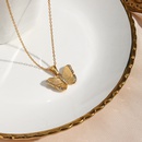 Neue Mode 18K Gold berzogene Intarsien Zirkon Schmetterling Anhnger Edelstahl Halskettepicture8