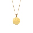 Mode runde Sonne Mond berzogene 18K Gold Edelstahl Halskettepicture14
